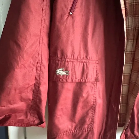 Lacoste Burgundy Jacket with Plaid Interior - Picture 4 of 8